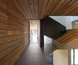 Hallway-wood-wall-panels